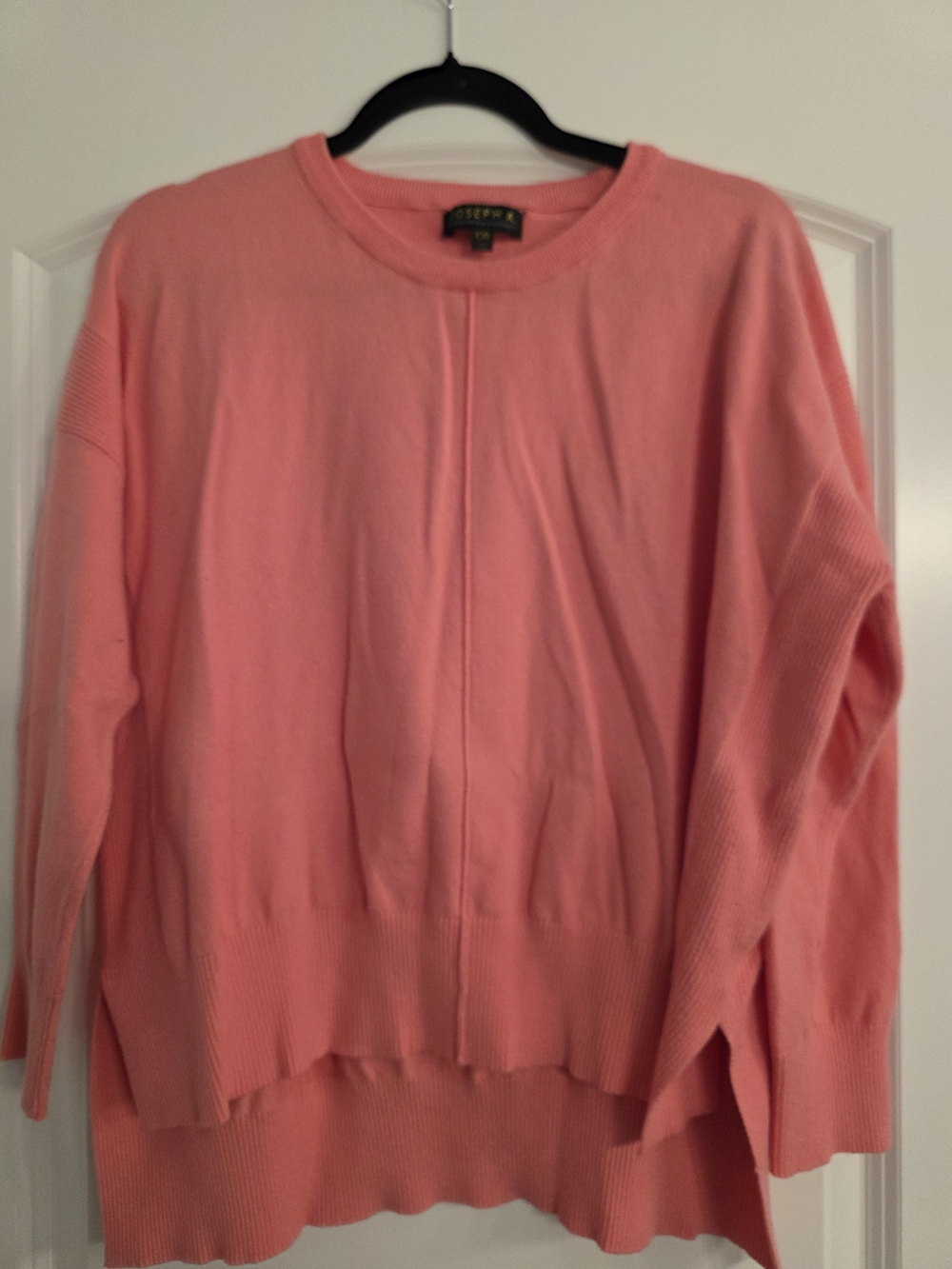 Joseph A Pink Crewneck Sweater with Center Seam